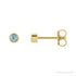 Sapphire Row Natural Gemstone Micro Bezel Studs - Sky Blue Topaz, 14K Yellow Gold, 2.5 mm