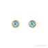 Sapphire Row Natural Gemstone Micro Bezel Studs - Sky Blue Topaz, 14K Yellow Gold, 2.5 mm (view 2)