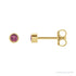 Sapphire Row Natural Gemstone Micro Bezel Studs - Pink Tourmaline, 14K Yellow Gold
