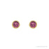 Sapphire Row Natural Gemstone Micro Bezel Studs - Pink Tourmaline, 14K Yellow Gold (view 2)