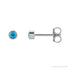 Sapphire Row Natural Gemstone Micro Bezel Studs - Swiss Blue Topaz, 14K White Gold