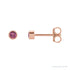 Sapphire Row Natural Gemstone Micro Bezel Studs - Pink Tourmaline, 14K Rose Gold