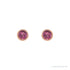 Sapphire Row Natural Gemstone Micro Bezel Studs - Pink Tourmaline, 14K Rose Gold (view 2)
