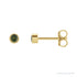 Sapphire Row Natural Gemstone Micro Bezel Studs - Green Tourmaline, 14K Yellow Gold
