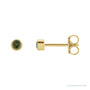 Sapphire Row Natural Gemstone Micro Bezel Studs - Green Tourmaline, 14K Yellow Gold