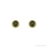 Sapphire Row Natural Gemstone Micro Bezel Studs - Green Tourmaline, 14K Yellow Gold (view 2)