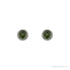 Sapphire Row Natural Gemstone Micro Bezel Studs - Green Tourmaline, Platinum, 2.5 mm (view 2)