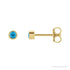 Sapphire Row Natural Gemstone Micro Bezel Studs - Swiss Blue Topaz, 14K Yellow Gold