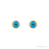 Sapphire Row Natural Gemstone Micro Bezel Studs - Swiss Blue Topaz, 14K Yellow Gold (view 2)