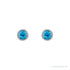 Sapphire Row Natural Gemstone Micro Bezel Studs - Swiss Blue Topaz, Platinum (view 2)