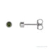 Sapphire Row Natural Gemstone Micro Bezel Studs - Green Tourmaline, 14K White Gold, 2.5 mm