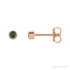 Sapphire Row Natural Gemstone Micro Bezel Studs - Green Tourmaline, 14K Rose Gold, 2 mm
