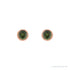 Sapphire Row Natural Gemstone Micro Bezel Studs - Green Tourmaline, 14K Rose Gold, 2 mm (view 2)
