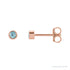Sapphire Row Natural Gemstone Micro Bezel Studs - Sky Blue Topaz, 14K Rose Gold, 2.5 mm
