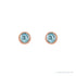 Sapphire Row Natural Gemstone Micro Bezel Studs - Sky Blue Topaz, 14K Rose Gold, 2.5 mm (view 2)
