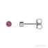 Sapphire Row Natural Gemstone Micro Bezel Studs - Pink Tourmaline, 14K White Gold