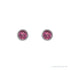 Sapphire Row Natural Gemstone Micro Bezel Studs - Pink Tourmaline, 14K White Gold (view 2)