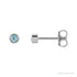 Sapphire Row Natural Gemstone Micro Bezel Studs - Sky Blue Topaz, Platinum, 2.5 mm