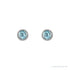 Sapphire Row Natural Gemstone Micro Bezel Studs - Sky Blue Topaz, Platinum, 2.5 mm (view 2)