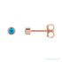Sapphire Row Natural Gemstone Micro Bezel Studs - Swiss Blue Topaz, 14K Rose Gold
