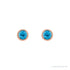 Sapphire Row Natural Gemstone Micro Bezel Studs - Swiss Blue Topaz, 14K Rose Gold (view 2)