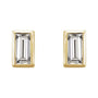 Sapphire Row Natural Diamond Baguette Studs - 14K Yellow Gold (view 2)