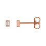 Sapphire Row Natural Diamond Baguette Studs - 14K Rose Gold, .07 CTW