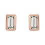 Sapphire Row Natural Diamond Baguette Studs - 14K Rose Gold, .07 CTW (view 2)