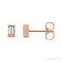 Sapphire Row Natural Diamond Baguette Studs - 14K Rose Gold, .08 CTW