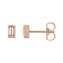 Sapphire Row Natural Diamond Baguette Studs - 14K Rose Gold, .08 CTW