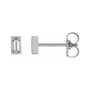 Sapphire Row Natural Diamond Baguette Studs - 14K White Gold, 1/8 CTW