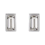 Sapphire Row Natural Diamond Baguette Studs - 14K White Gold, 1/8 CTW (view 2)