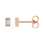 Sapphire Row Natural Diamond Baguette Studs - 14K Rose Gold