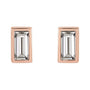 Sapphire Row Natural Diamond Baguette Studs - 14K Rose Gold (view 2)