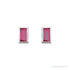Sapphire Row Natural Gemstone Baguette Studs - Pink Tourmaline, Platinum (view 2)