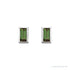 Sapphire Row Natural Gemstone Baguette Studs - Green Tourmaline, Platinum (view 2)