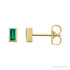 Sapphire Row Natural Gemstone Baguette Studs - Emerald, 14K Yellow Gold