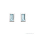 Sapphire Row Natural Gemstone Baguette Studs - Sky Blue Topaz, Platinum (view 2)