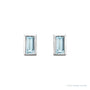 Sapphire Row Natural Gemstone Baguette Studs - Sky Blue Topaz, Platinum (view 2)