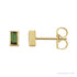 Sapphire Row Natural Gemstone Baguette Studs - Green Tourmaline, 14K Yellow Gold