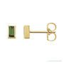 Sapphire Row Natural Gemstone Baguette Studs - Green Tourmaline, 14K Yellow Gold