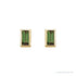 Sapphire Row Natural Gemstone Baguette Studs - Green Tourmaline, 14K Yellow Gold (view 2)
