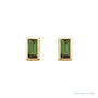 Sapphire Row Natural Gemstone Baguette Studs - Green Tourmaline, 14K Yellow Gold (view 2)
