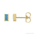 Sapphire Row Natural Gemstone Baguette Studs - Swiss Blue Topaz, 14K Yellow Gold