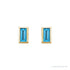 Sapphire Row Natural Gemstone Baguette Studs - Swiss Blue Topaz, 14K Yellow Gold (view 2)