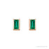 Sapphire Row Natural Gemstone Baguette Studs - Emerald, 14K Rose Gold (view 2)