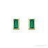 Sapphire Row Natural Gemstone Baguette Studs - Emerald, 14K Yellow Gold (view 2)