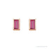 Sapphire Row Natural Gemstone Baguette Studs - Pink Tourmaline, 14K Rose Gold (view 2)