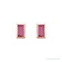 Sapphire Row Natural Gemstone Baguette Studs - Pink Tourmaline, 14K Rose Gold (view 2)