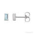 Sapphire Row Natural Gemstone Baguette Studs - Sky Blue Topaz, 14K White Gold